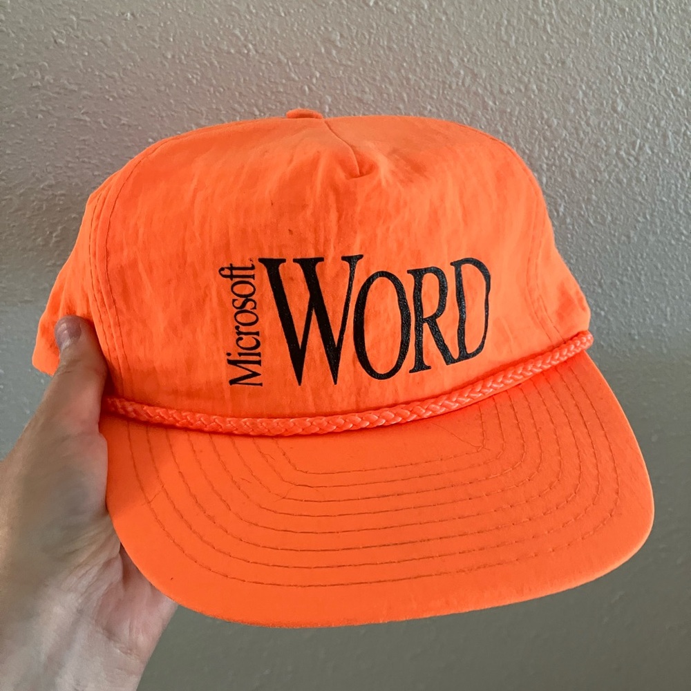 Vintage Microsoft Word Neon Orange hat